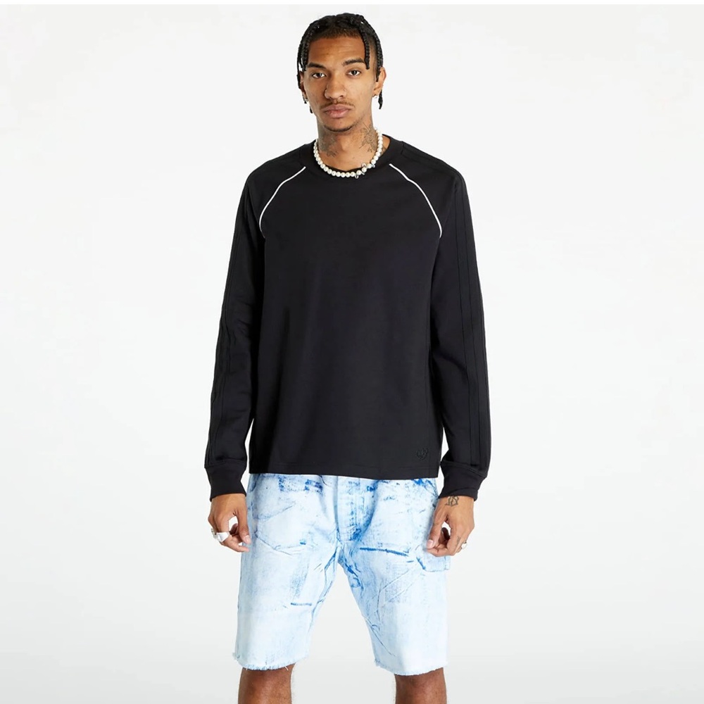 Adidas Originals Mens Blue Version SST Long Sleeve T-Shirt in Black/NWT